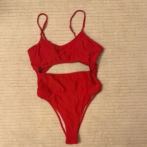 Elegant Red One-Piece Swimsuit